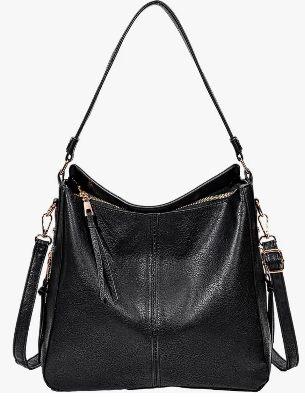 Large Hobo Hangbag, Vegan Leather Chic Shoulder Tote